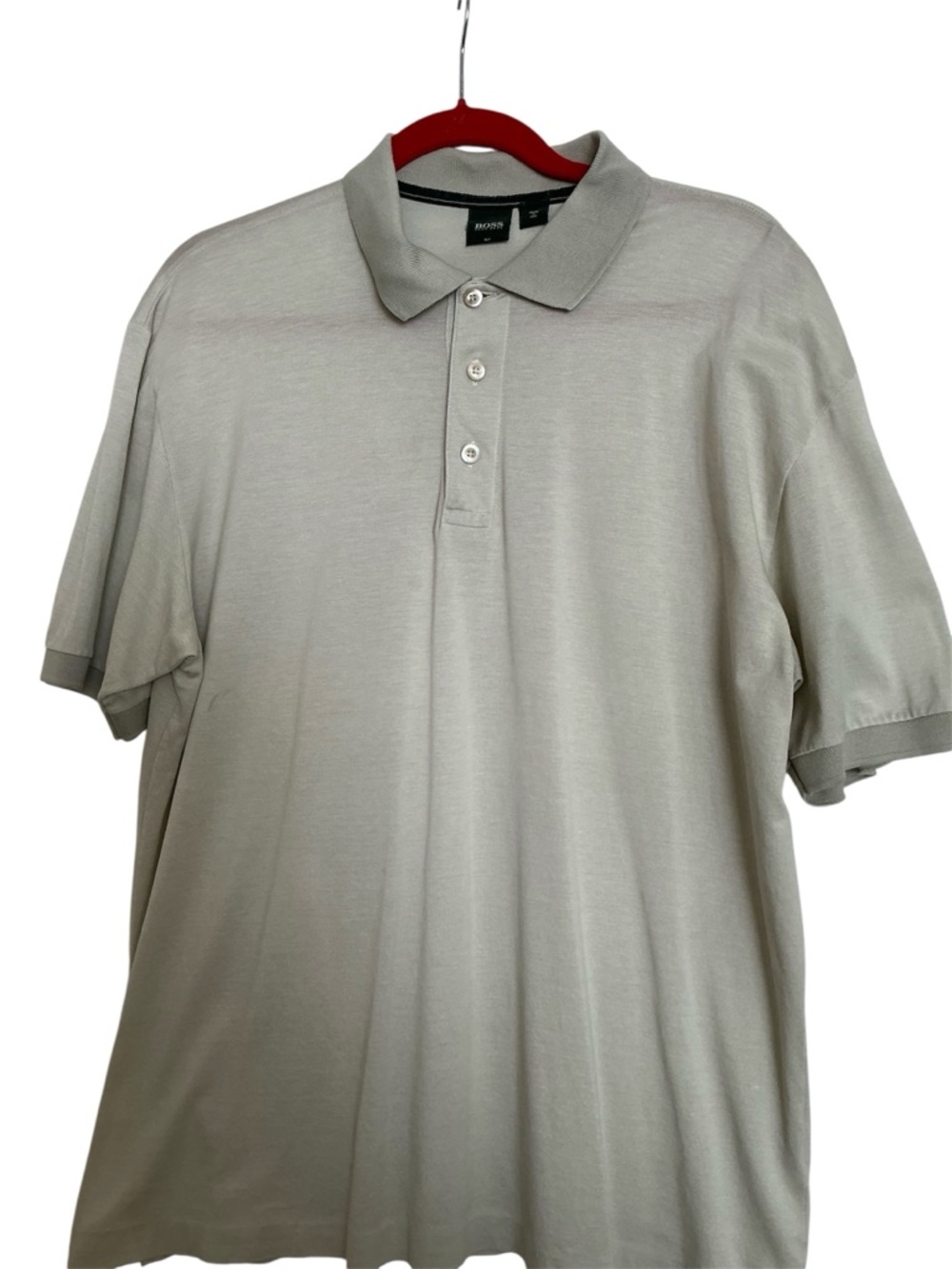 GOLF/SPIRT SHIRT /Hugo Boss Men's Polo in Light Gray, Sz L, 100% cotton